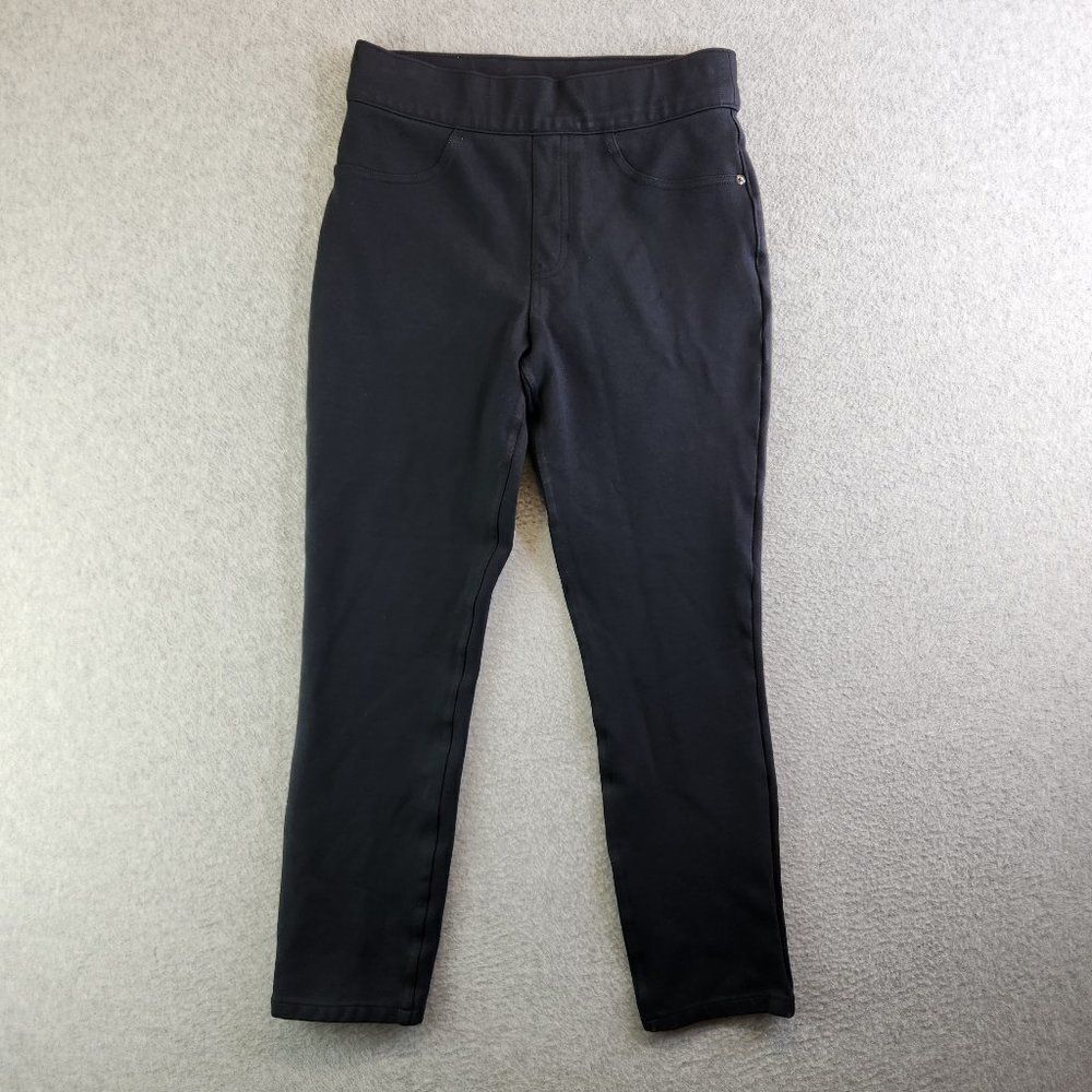 Spanx Pants Womens Small Black The Perfect Cropped Straight Leg Slimming Pull On
